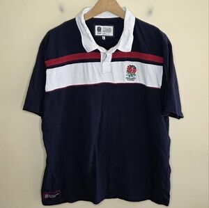 England Rugby | Preppy Short Sleeve Polo with Rose Logo 12 Size XL
